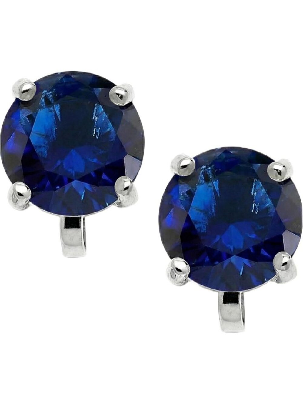 Elegant Cubic Zirconia Crystal Clip-On Stud Earrings for Weddings, 2 Carat CZ